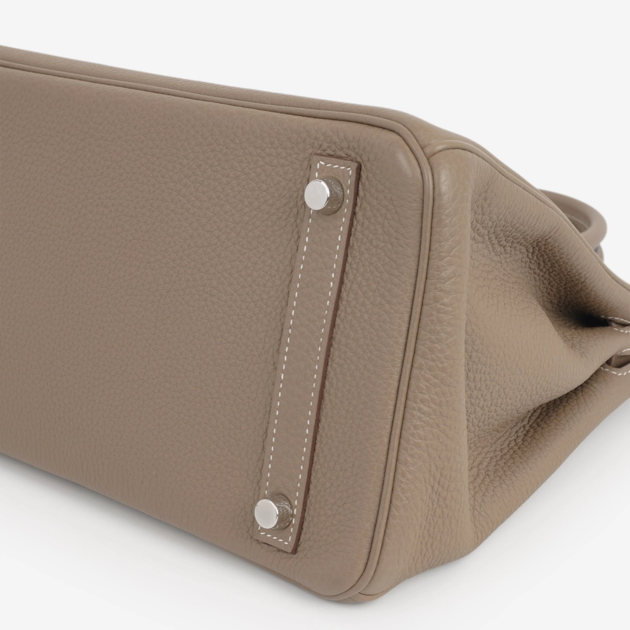 Taupe Grained Leather Handbag for Women | Soft-Structured City Tote