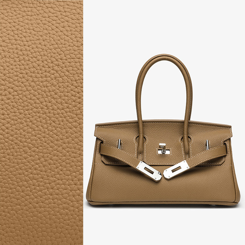 Camel Brown Leather Handbag for Women | Chic Day Top Handle Tote