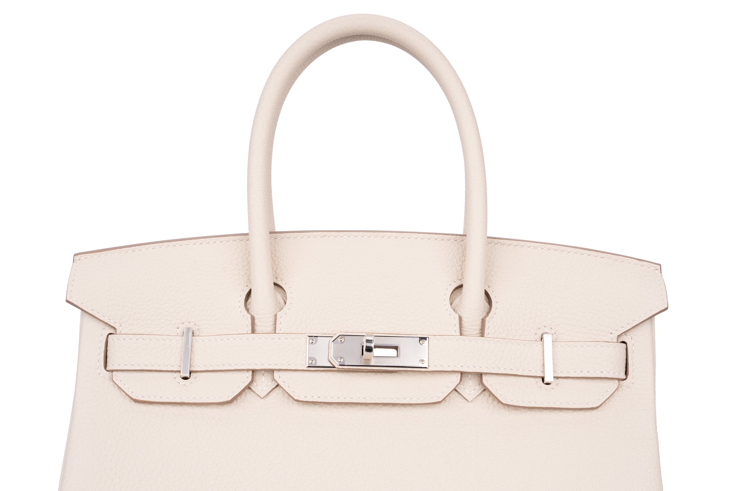 Ivory Top-Grain Leather Handbag for Women | Structured Designer Tote