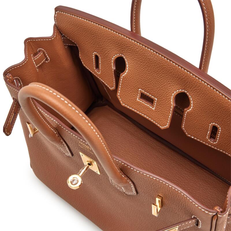 Caramel Structured Top Handle Bag