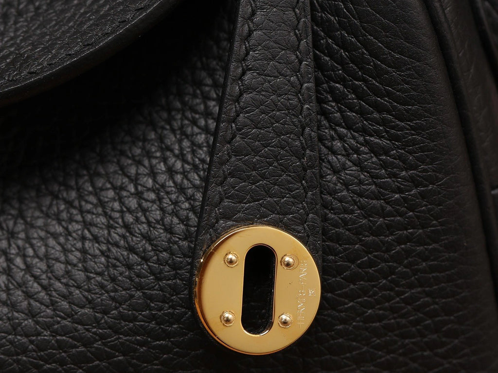Luxury Designer Leather Handbag 19cm | Deep Black Pebbled Genuine Leather