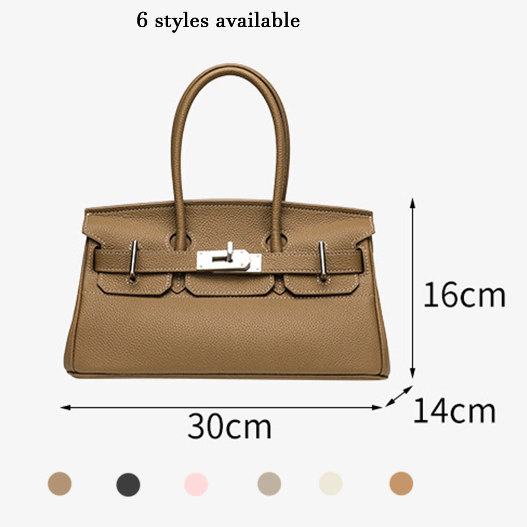 Camel Brown Leather Handbag for Women | Chic Day Top Handle Tote